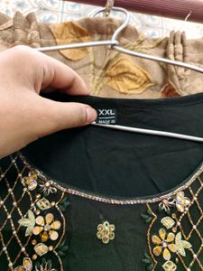 Designer Olive green Sequined Kurta