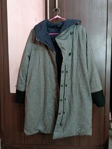 Navy Blue Puffer Coat ( Reversible)