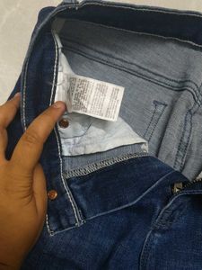 Women's Flared Blue Denim Jeans High waist