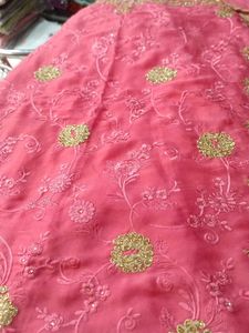 Pink Embroidered Saree( Fix price)