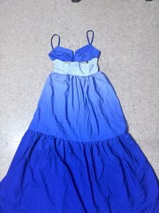 Chic Blue Maxi Dress with Cutout Detail
