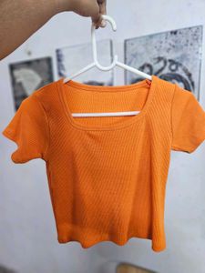 Cute Sun Orange Crop Top