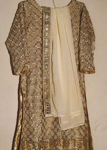 Elegant Gold Embroidered Kurta Set