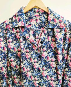 Grey &amp; Blue Floral ShirtsBust Size-46-48 ( COMBO)