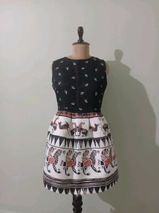 Patterned Fit & Flare Dress