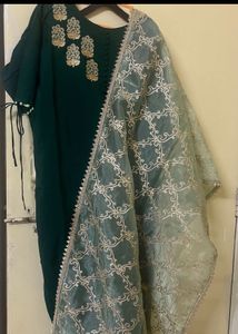 Elegant Green Kurta Set with Dupatta