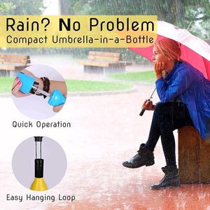 Compact White Umbrella with Bottle Case