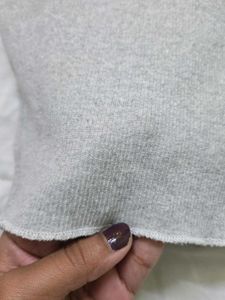 Grey V-Neck Long Sleeve Top