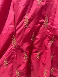 Pink Short Kurta with Gold Embroidery