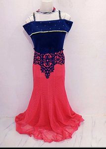 Stunning Navy Blue &amp; dark peach Gown