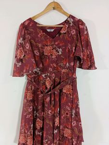 Mauve Printed Casual Dress (Women)