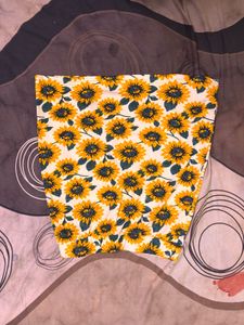 Sunflower Print Tube Top