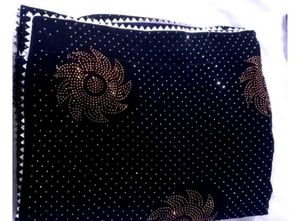 Elegant Black Embellished Saree