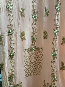 ✨ Peach Embellished Party Kurti( suit)