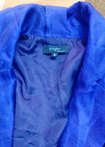 Chic Royal Blue Jacket with Belt