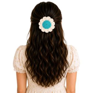 Crocheted Daisy Hair Clip