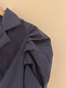 Stylish Navy Blue Puff Sleeve Top
