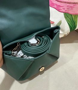 WESTSIDE Chic Green Handbag with Gold Accents