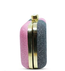 Sparkling Pink &amp; Grey Clutch Bag