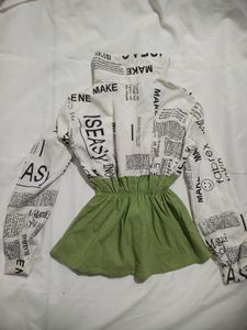 Newspaper Print Y2K Crop Top With FREE GIFT