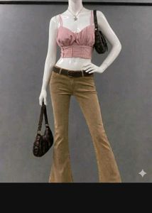 Pink Ruched Bust Cropped Top