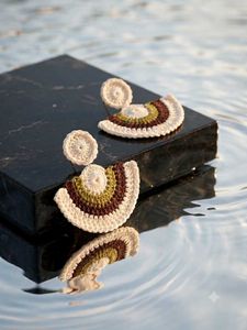 Boho Crochet Fan Earrings