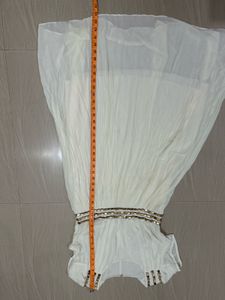 Elegant White Pleated Midi Dress