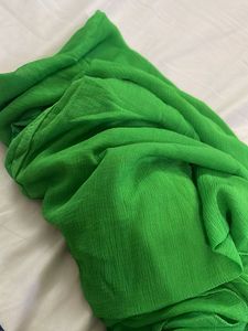 Embroidered Blue Kurta with Green Dupatta