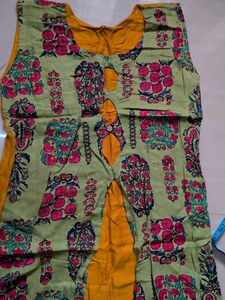 Stylish Yellow &amp; Green Kurti