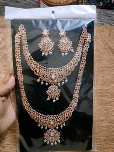 Stunning Rose Gold Kundan Jewellery Set