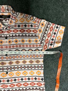 Y2k Men's Geometric Print Boxy Short Sleeve Shirt