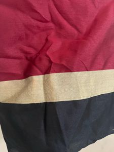 Elegant Striped Maroon Gold Saree