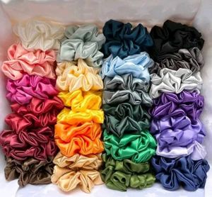 Satin Scrunchies 12 piece- Pack of Multiple Colors