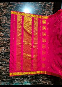 Vibrant Pink pure silk grand kanjeevaram Saree