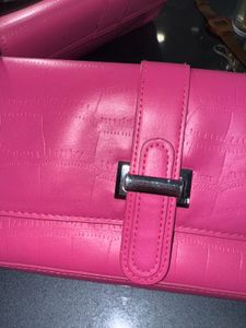 savana Bright Pink Croc-Embossed Crossbody Bag