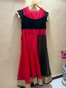 Stunning xxl  Red &amp; Black Embroidered Gown