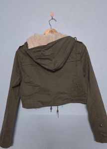 Olive Green Cropped Jacket