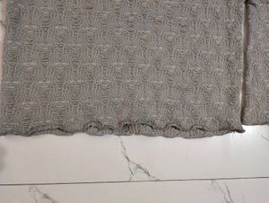 Grey Textured Long Sleeve Top