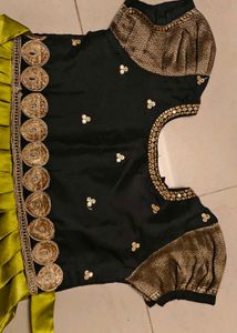 Beautiful Green &amp; black south indian frock/  Ethni