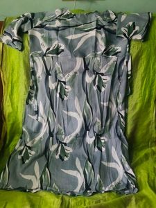 brown Floral Print Kurta