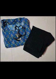 Blue Printed Kurta for Women