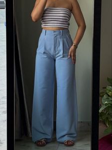 Light Blue Cotton korion Pants