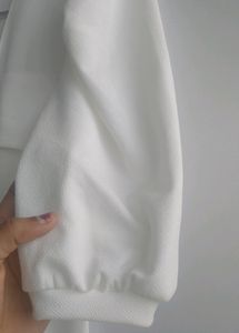 Ballon Sleeves Off White Trendy Top