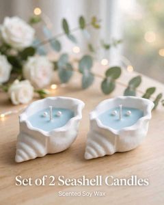Set of 2 Seashell Scented Soy Wax Candles
