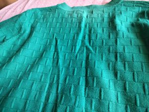 Green Textured Crewneck pullover