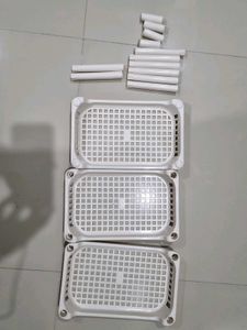 3-Tier White Plastic Storage Shelf