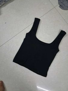 Sleek Black Ribbed Tank Top
