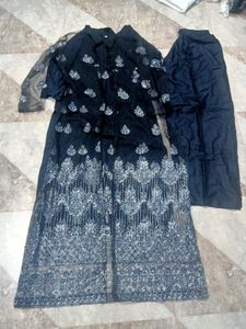 Elegant Black Embellished Salwar Kameez