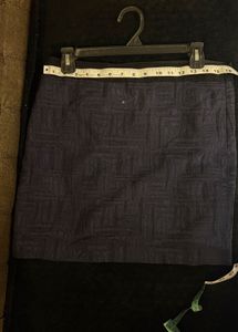Navy Textured Mini Skirt