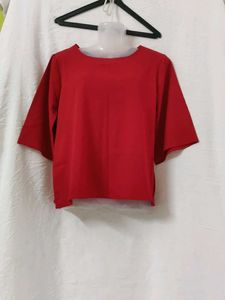 Vibrant Red Casual Top